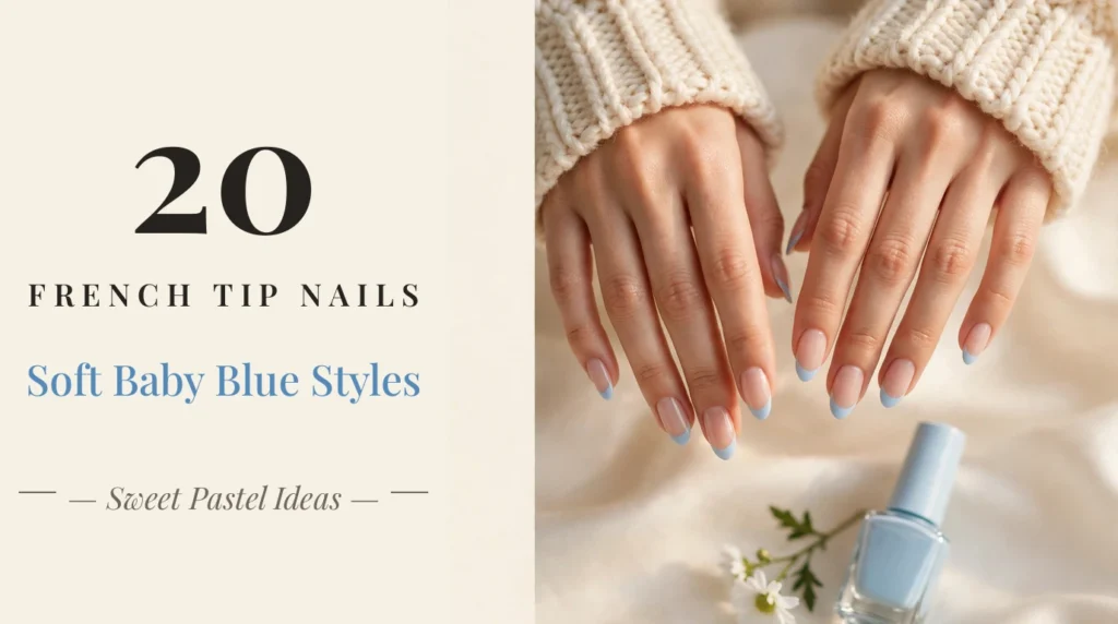 20 Baby Blue French Tip Nails for a Soft, Sweet Manicure