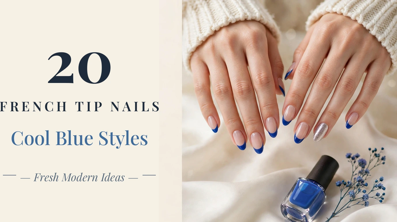 20 Blue French Tip Nails - Cool Blue Designs