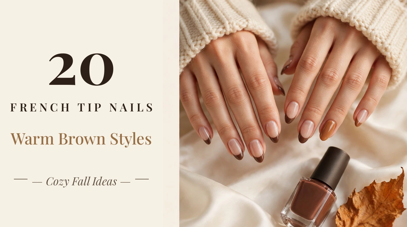 20 Brown French Tip Nails - Warm Brown Styles