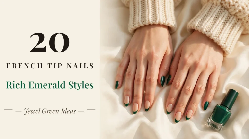 20 Emerald Green French Tip Nails for a Rich, Jewel-Toned Manicure