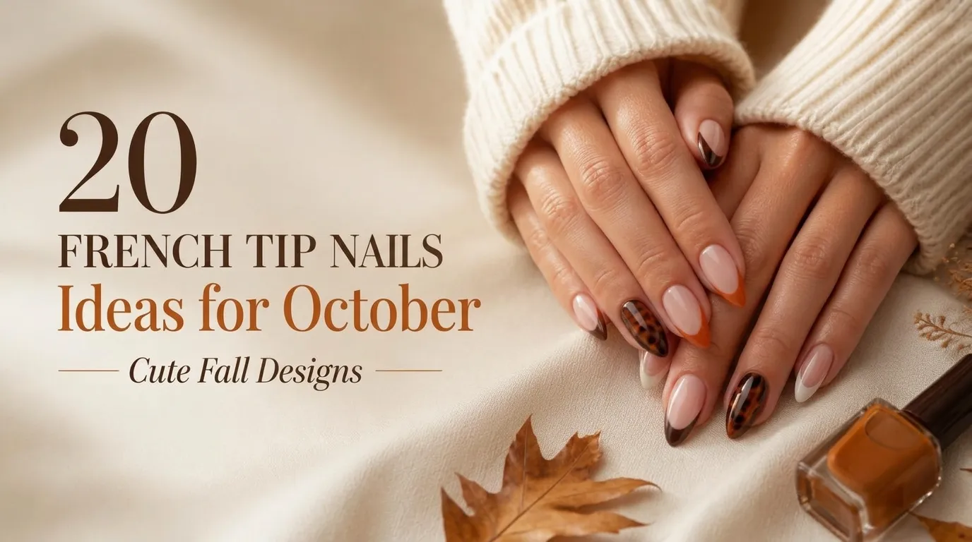 20 French Tip Nails Ideas for October - Cute Fall Designs
