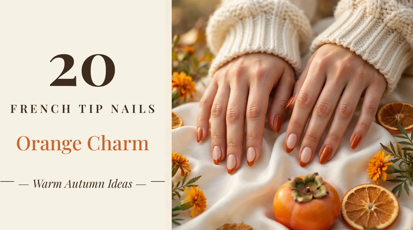 20 Orange French Tip Nails - Orange Charm, Warm Autumn Ideas