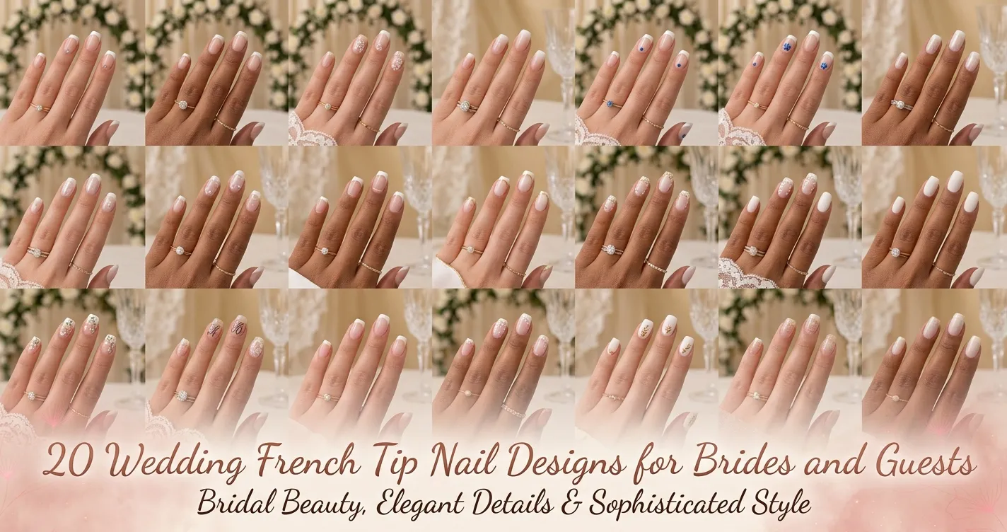 20 Wedding French Tip Nail Designs for Brides and Guests
