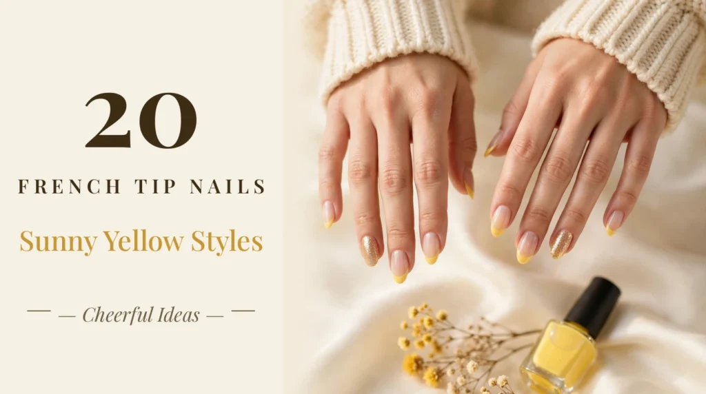 20 Yellow French Tip Nails - Sunny Yellow Styles