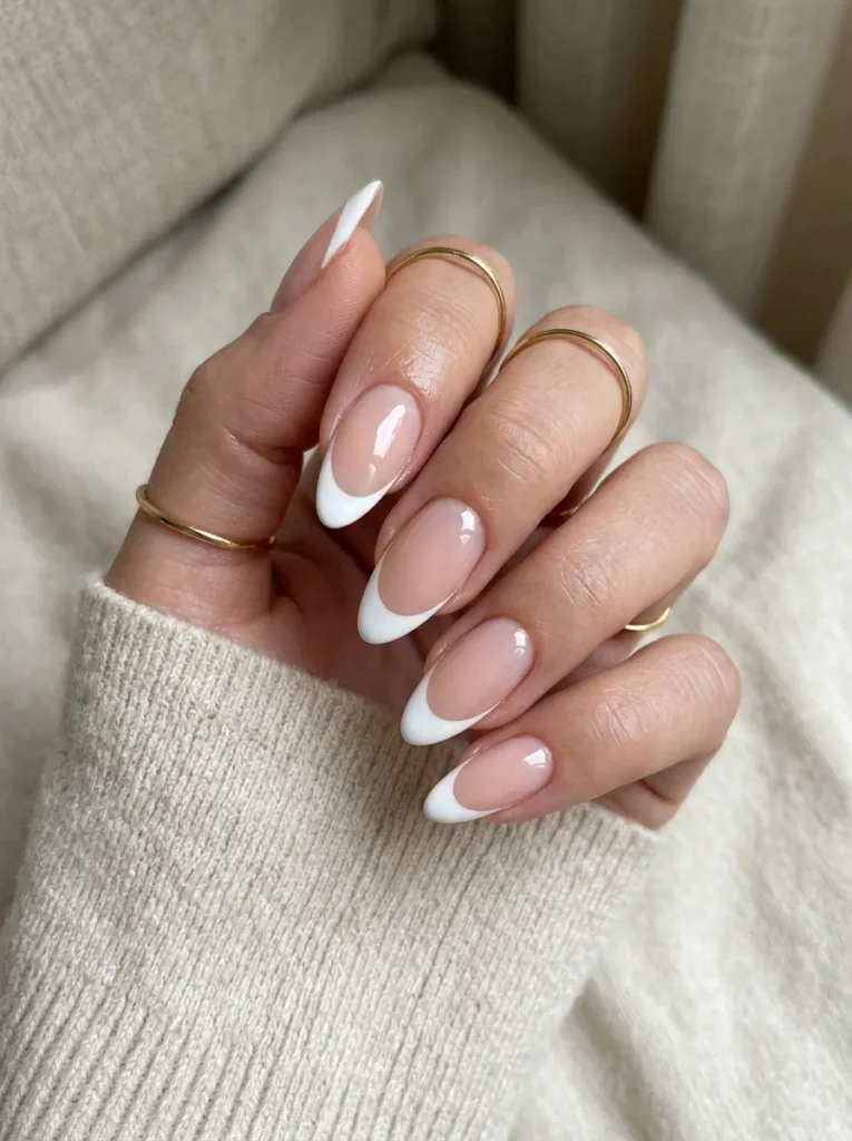 Almond French Tip Nails