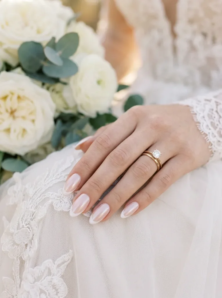 Double French Tip Wedding Nails