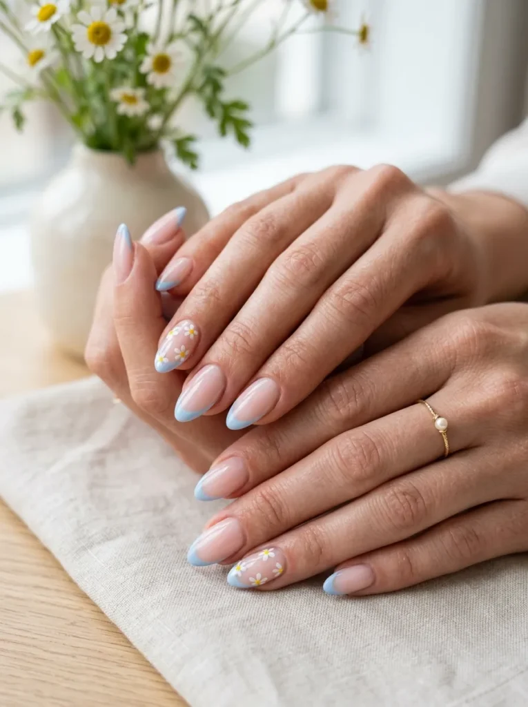 Baby Blue French Tips