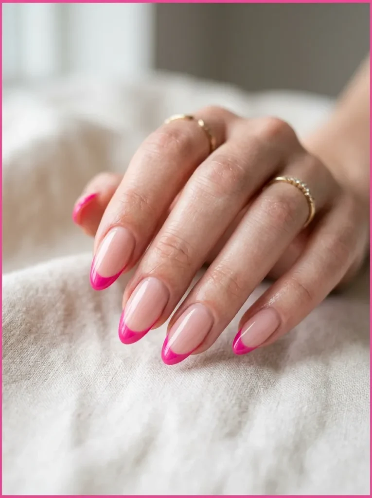 Barbie Pink French Tips Nails