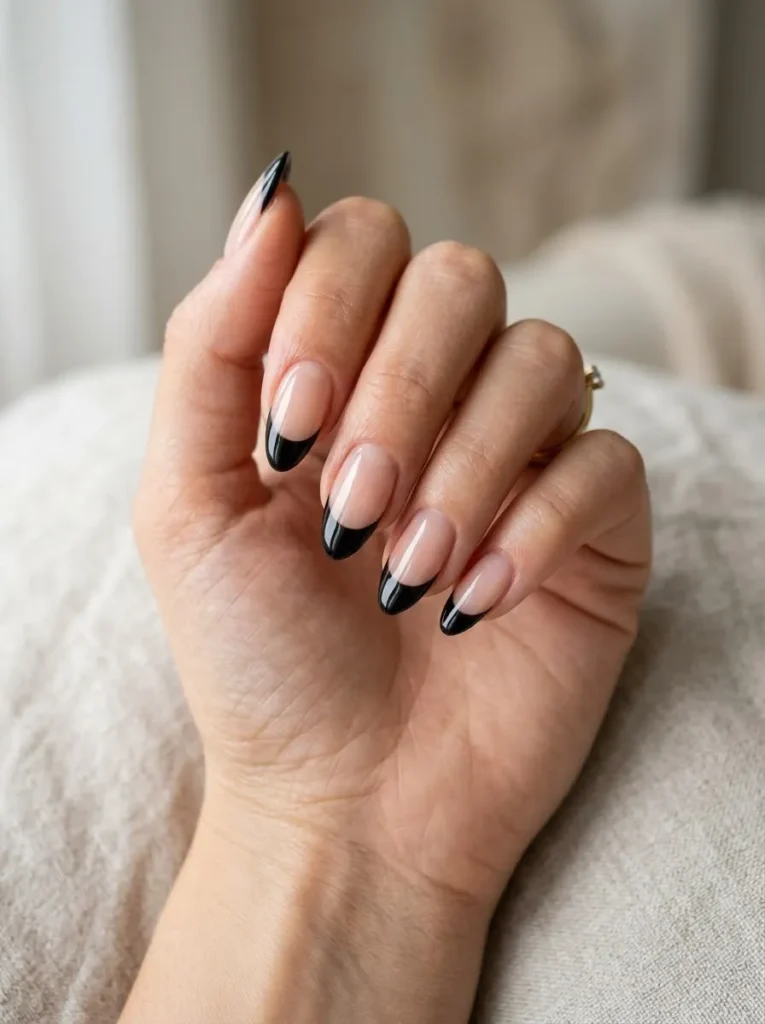 Black French Tip Nails