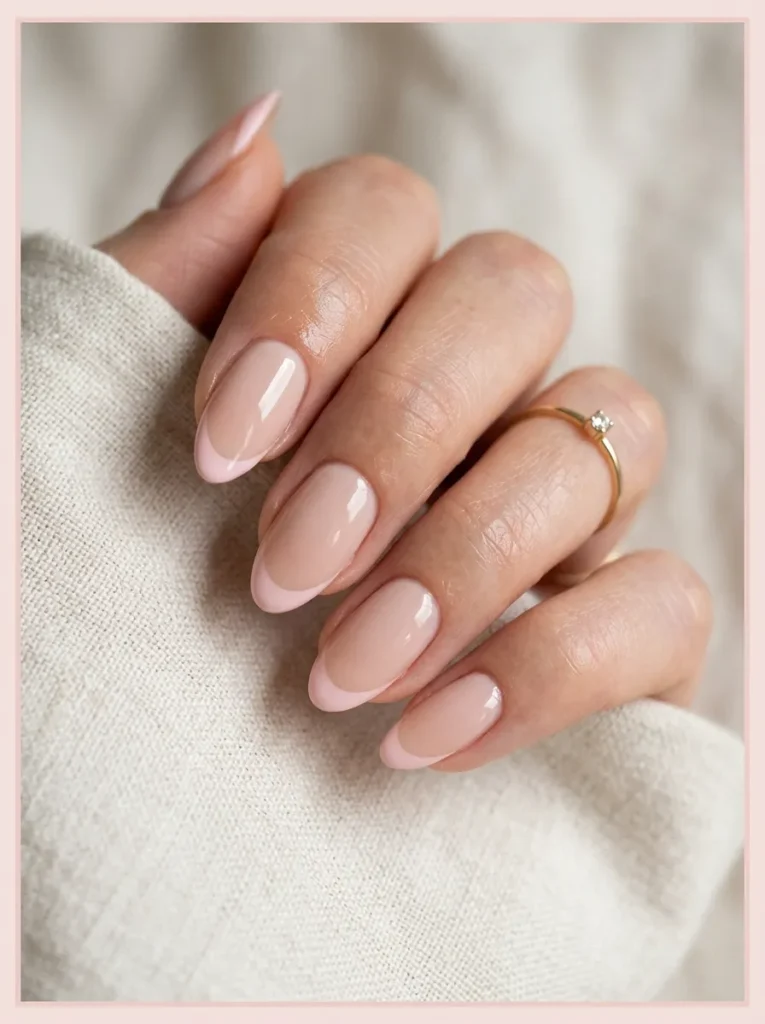 Blush Pink French Tips Nails