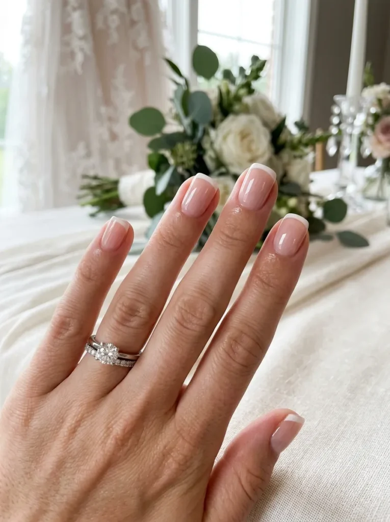 French Tips With Tiny Floral Details