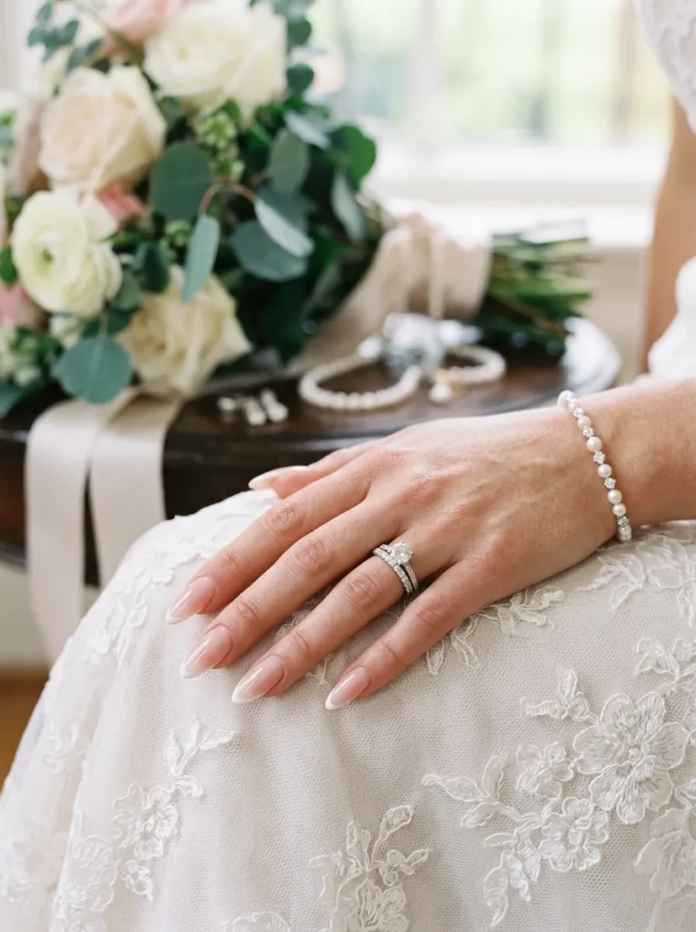 Micro French Tip Wedding Nails