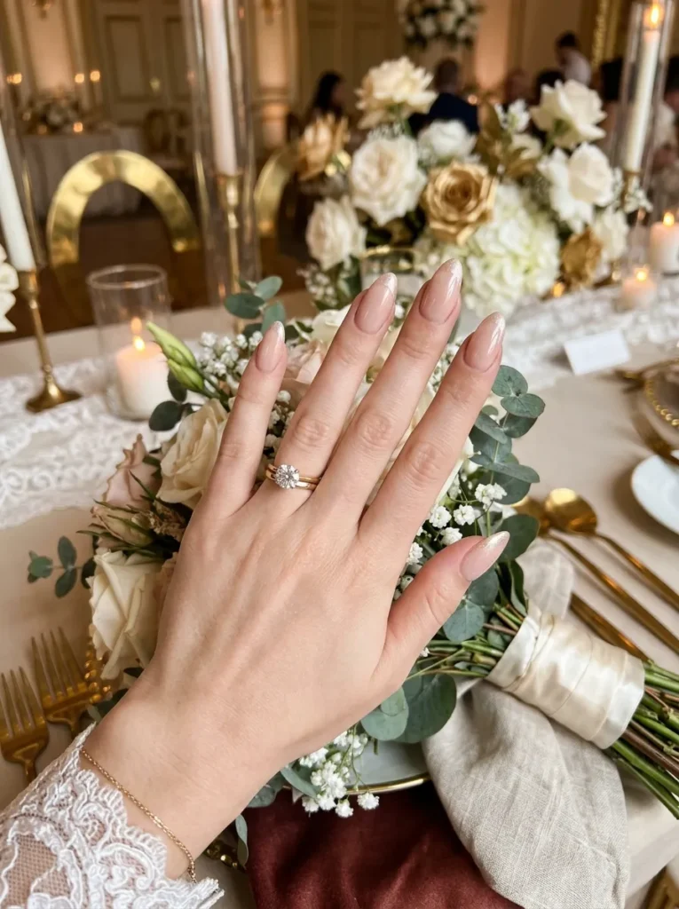 Champagne French Tip Nails