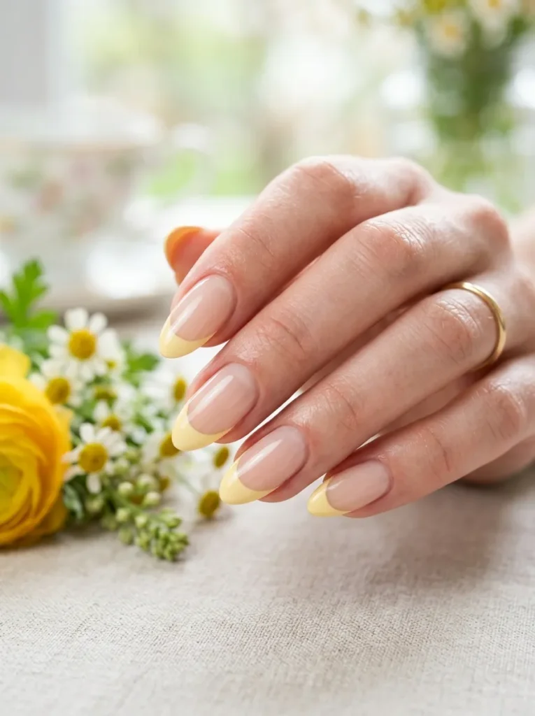 Butter Yellow French Tips