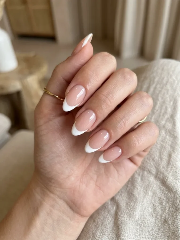 Classic White French Tip Nails