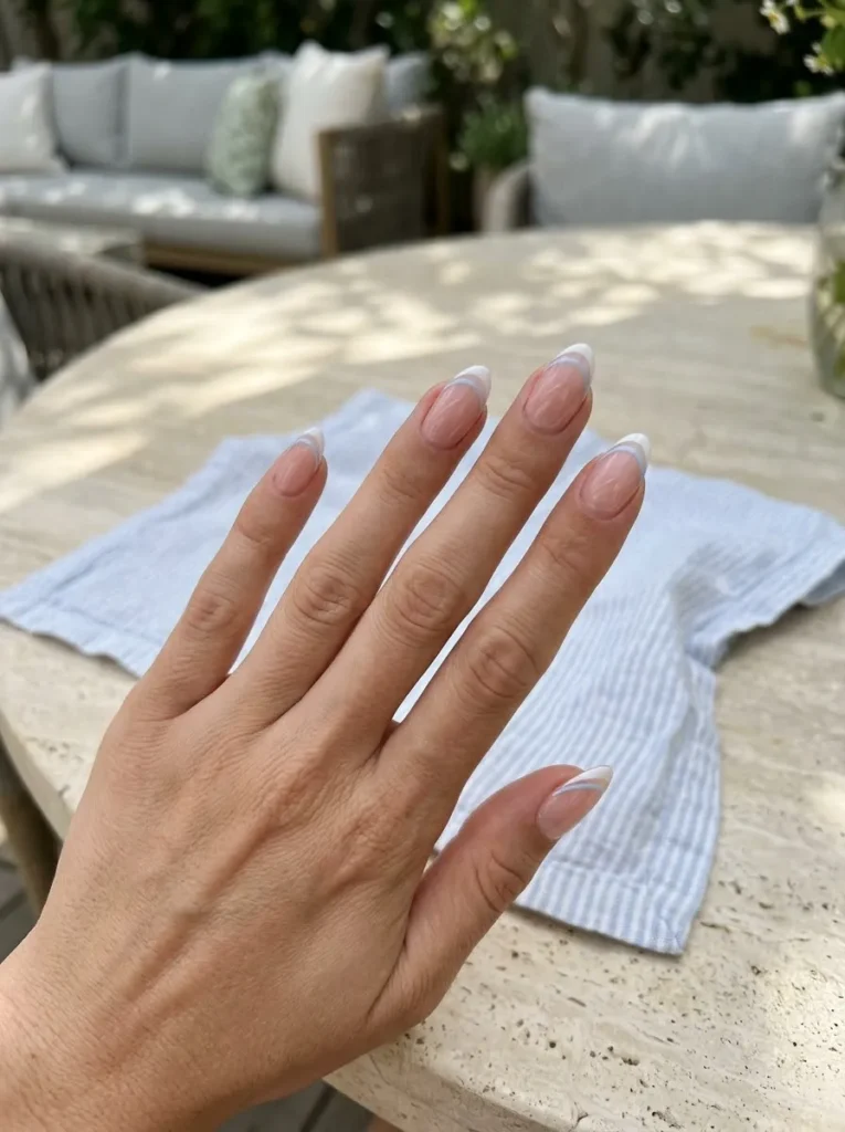 Classic White French Tips With a Summer Glow