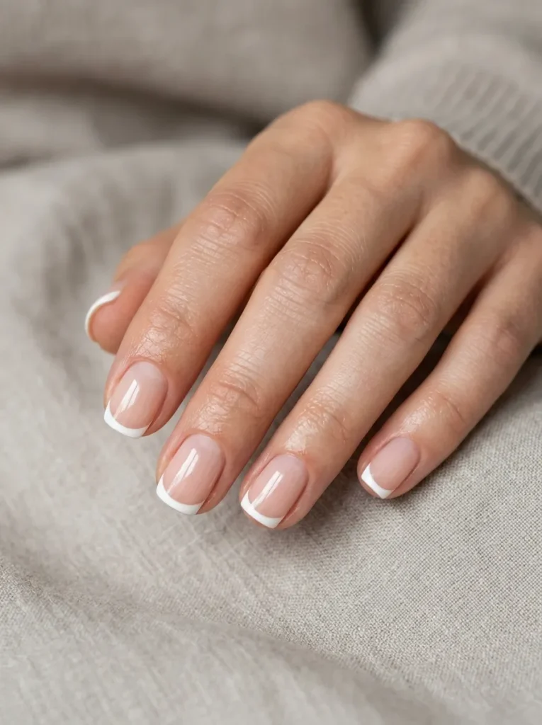 Classic Short White French Tips