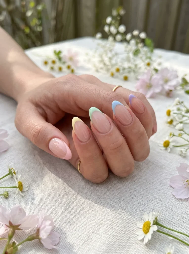 Color-Block French Tips Nail