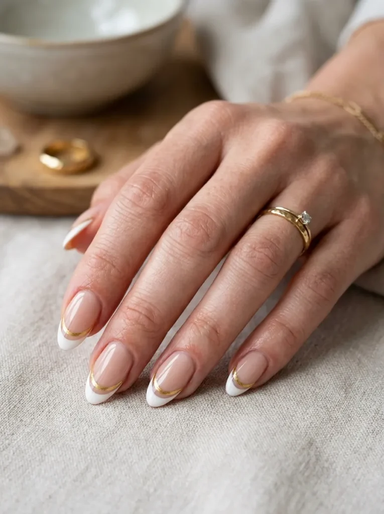 Double French Tip Nails