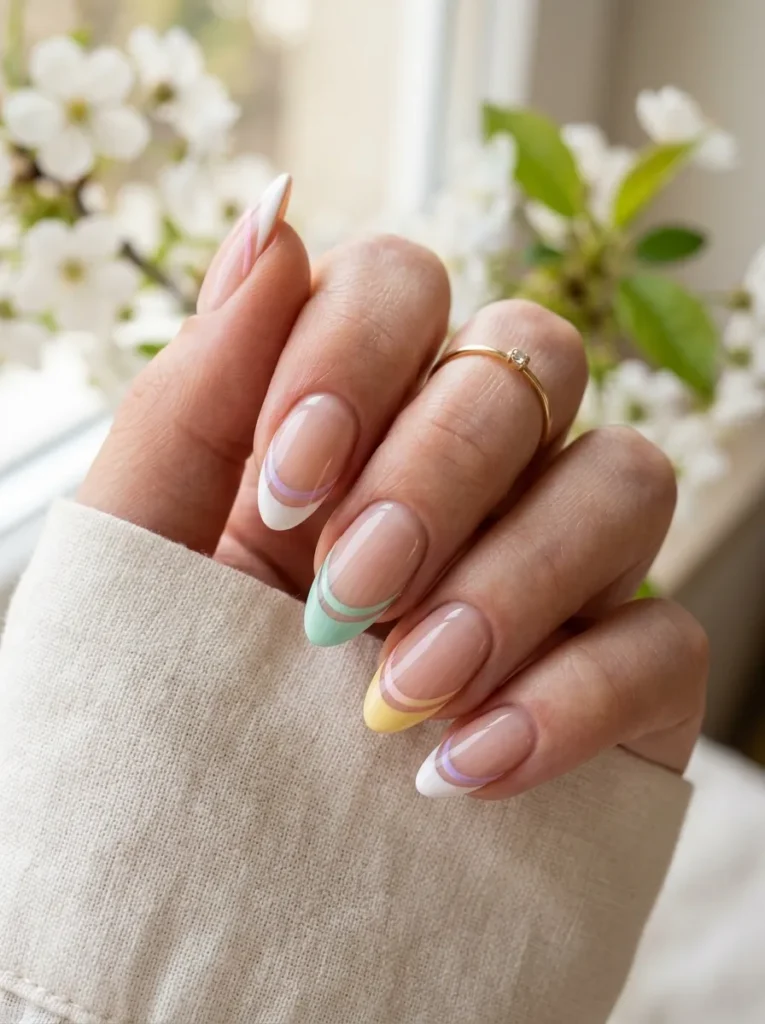 Double French Tip Nails