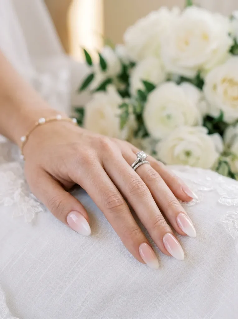 French Ombre Almond Nails