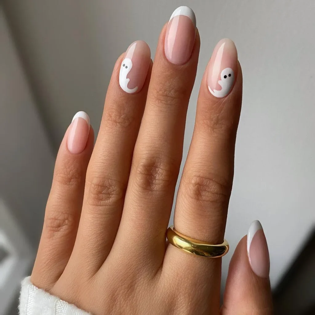 Ghost French Tip Nails
