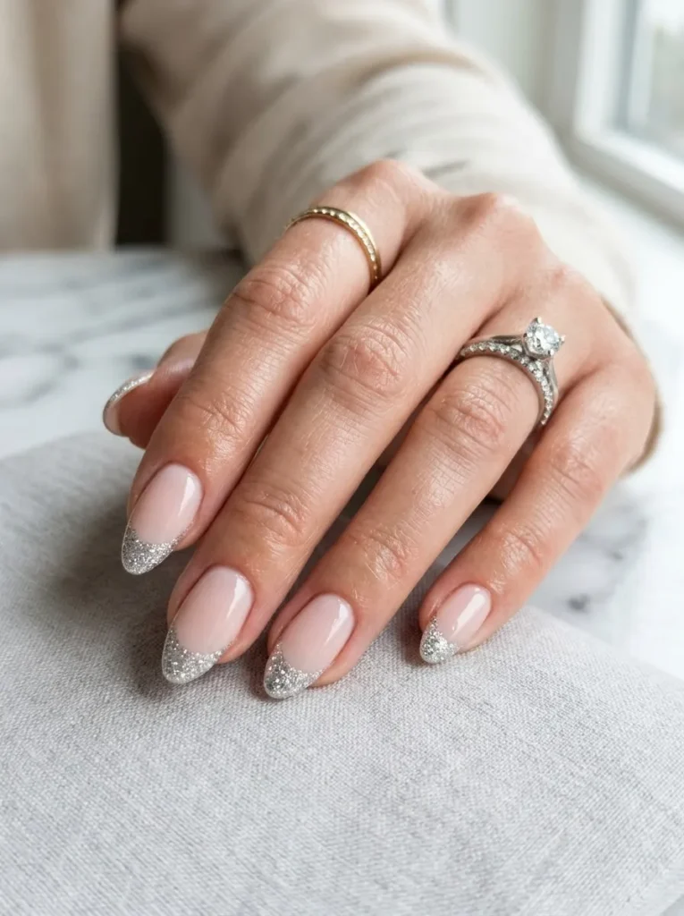 Glitter Outline French Tips