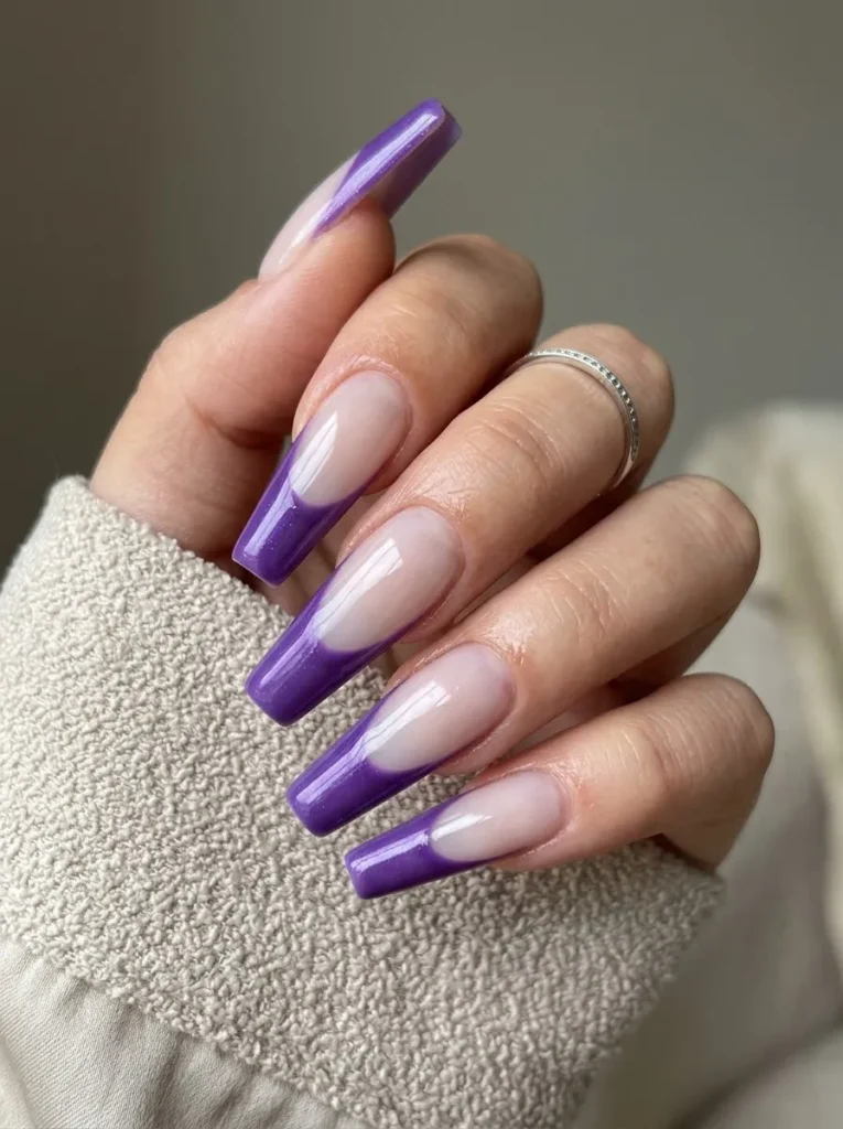 Matte Purple French Tips