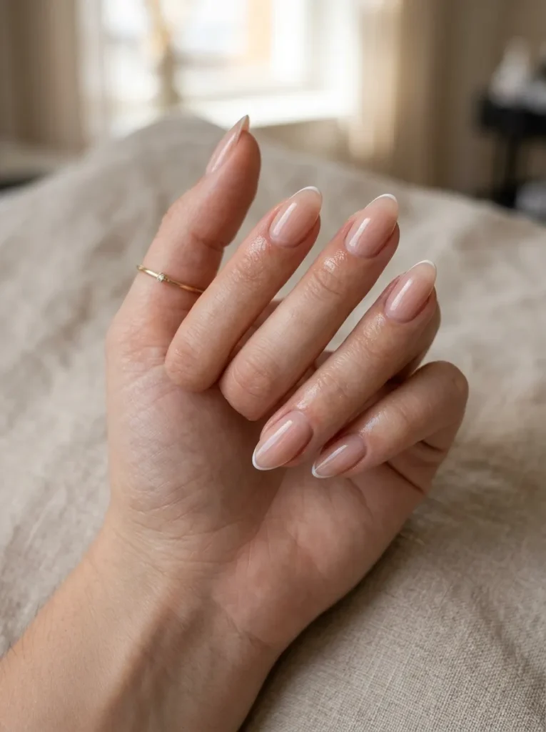 Micro French Almond Nails