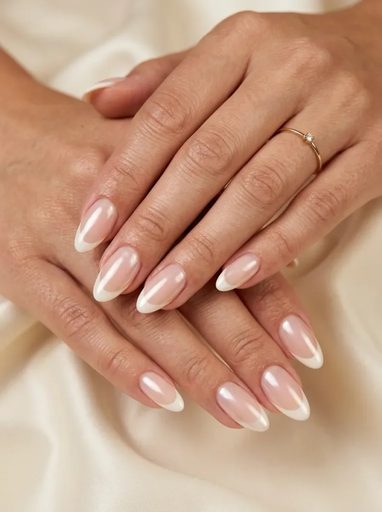 Milky White French Tip Nails