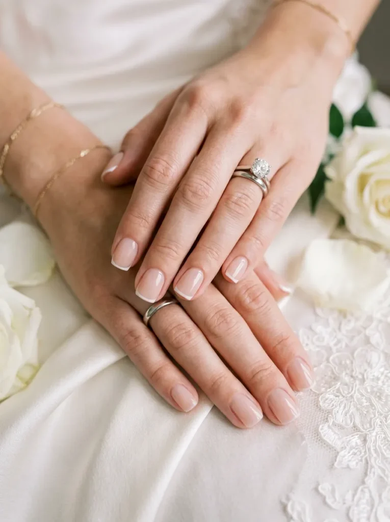 Baby Boomer French Wedding Nails
