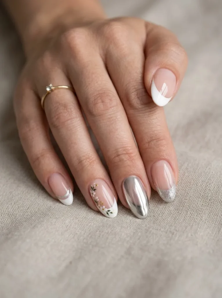 Mix-and-Match French Tip Nails