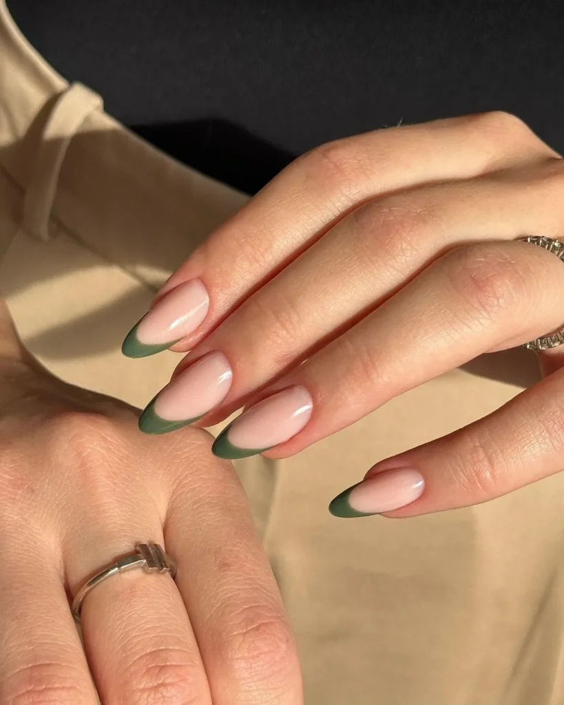 Olive Green French Tips
