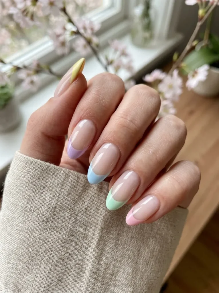 Pastel French Tip Nails