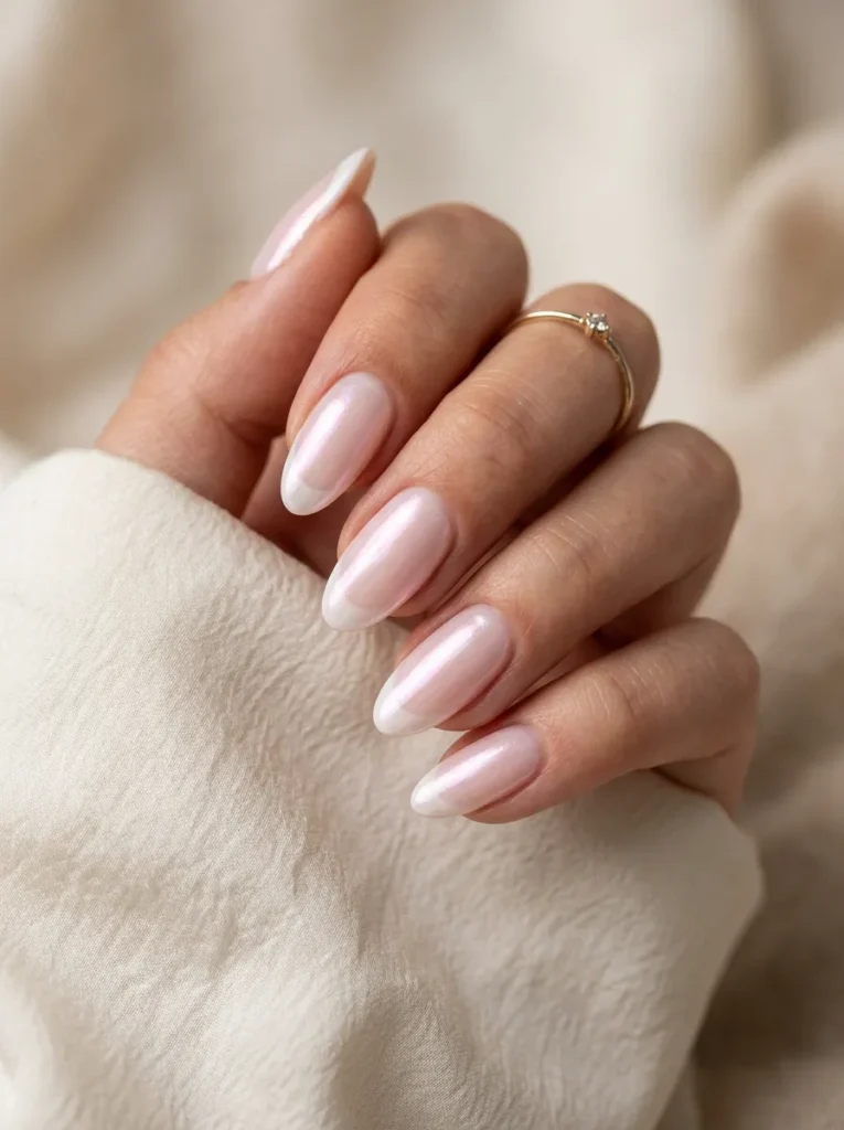 Pearl French Tip Nails