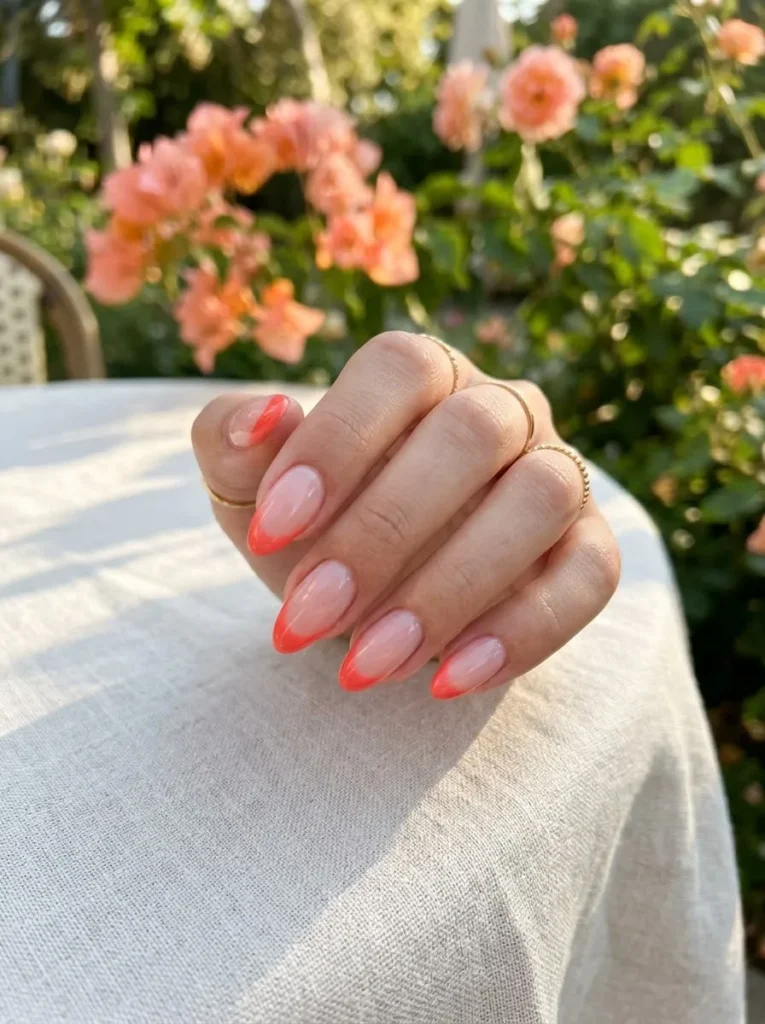Pink Ombre French Tip Nails