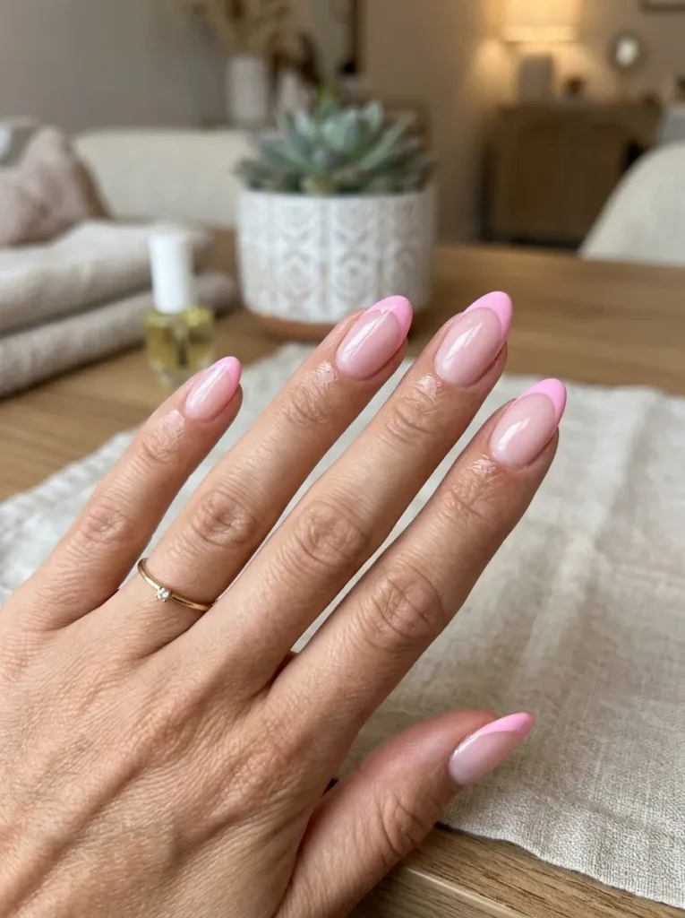 Pink French Tip Nails