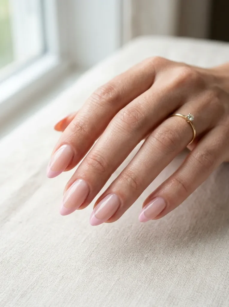 Soft Pink French Tip Nails