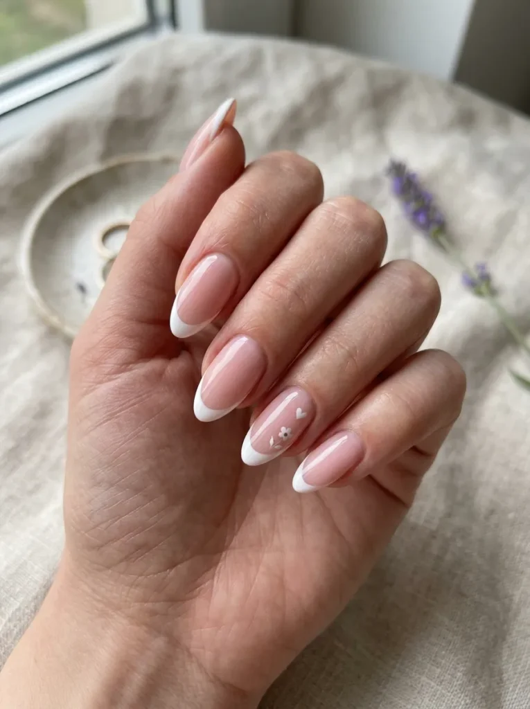 Pink and White French Tips