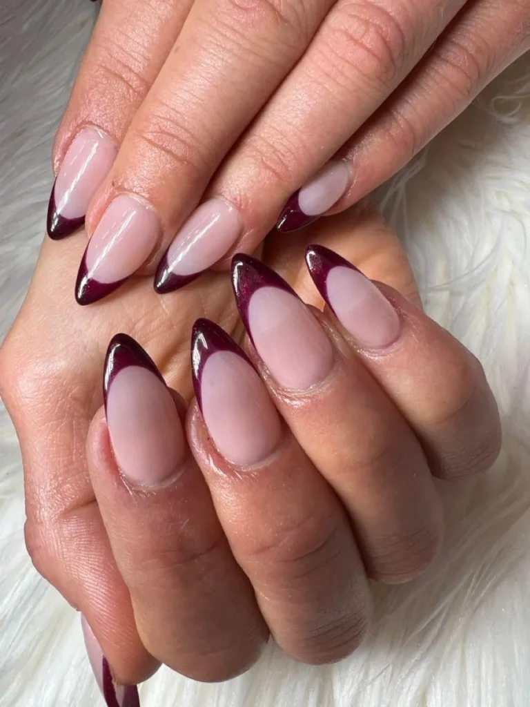Purple French Tips for October