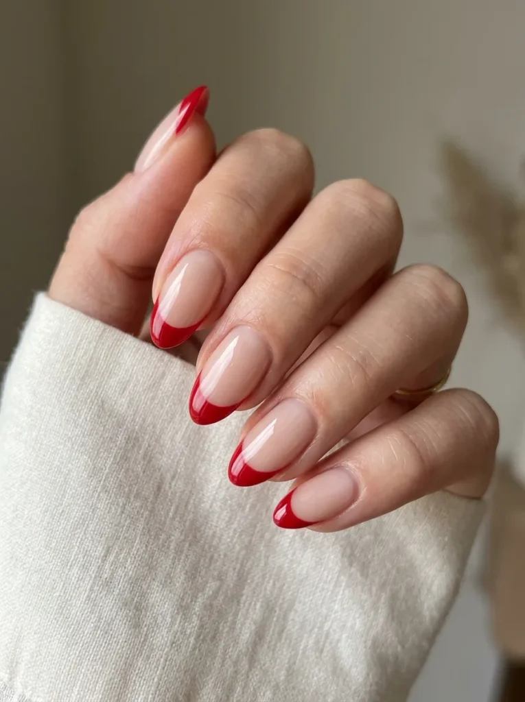Red French Tip Nails