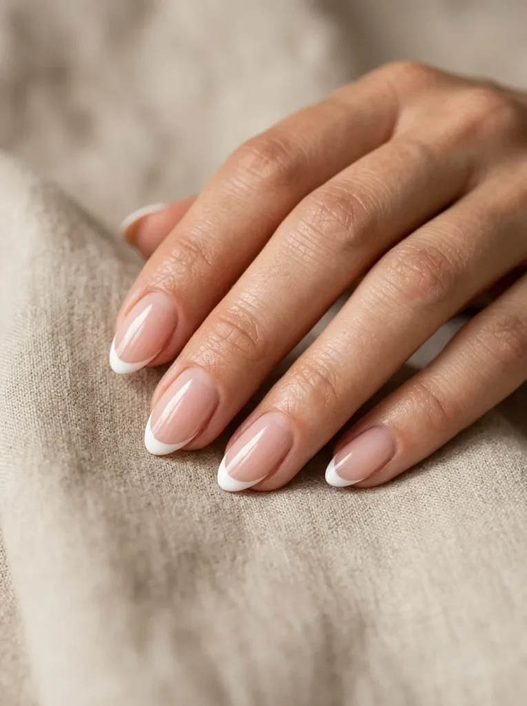 Short Almond French Tips