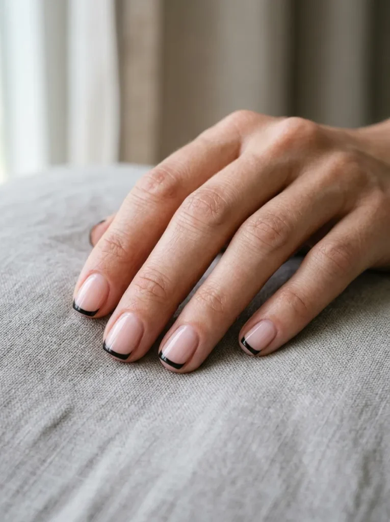 Short Black French Tips