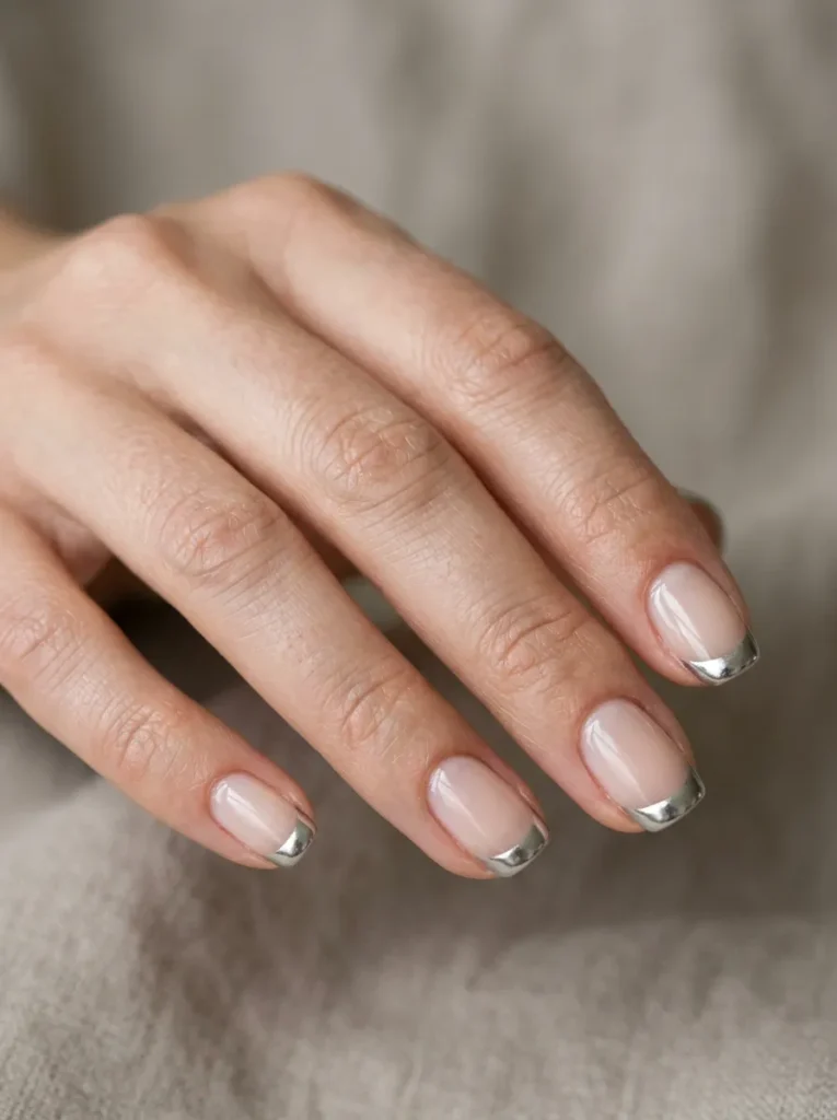 Short Chrome French Tips