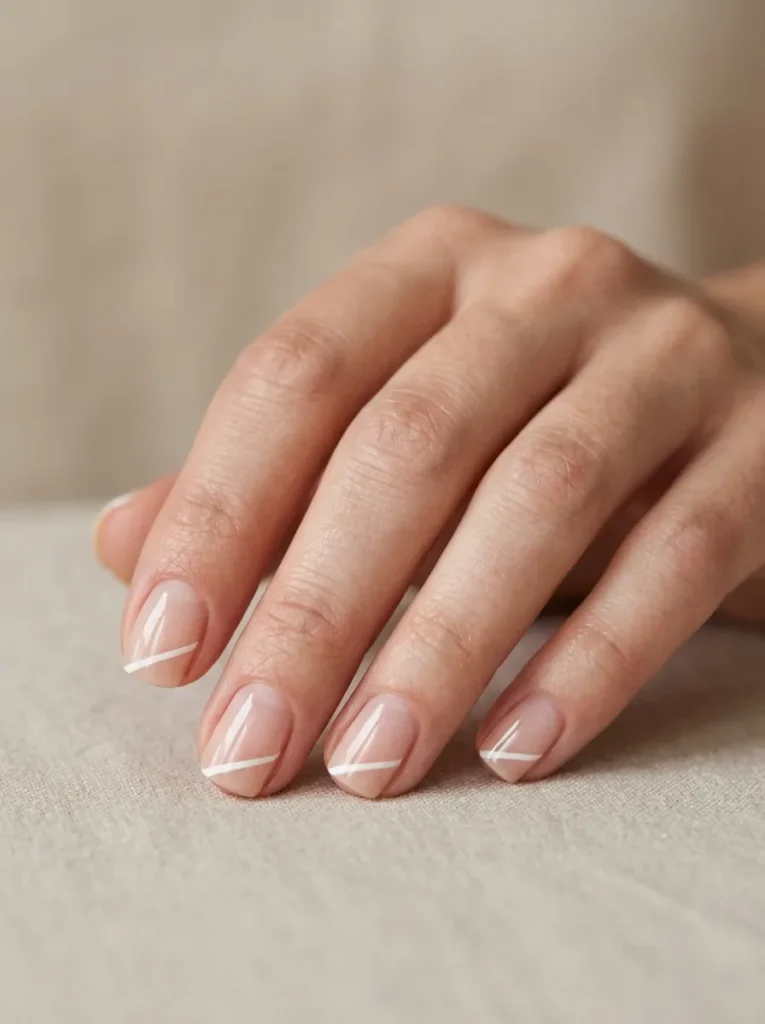 Short Diagonal French Tips