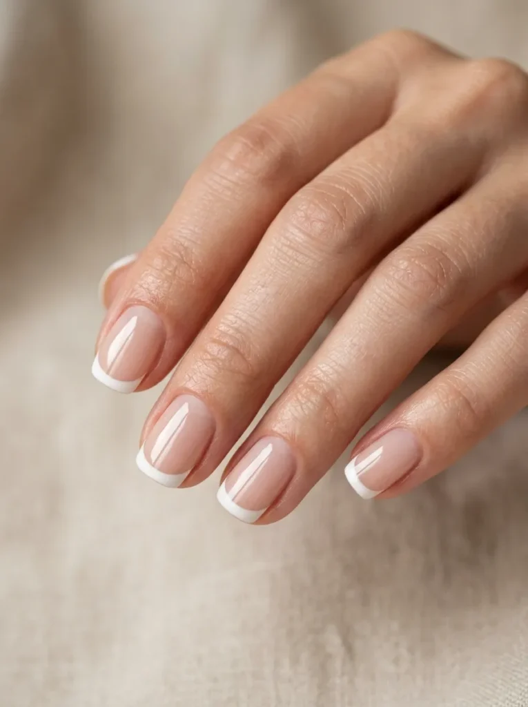 Short French Tips With a Glossy Finish