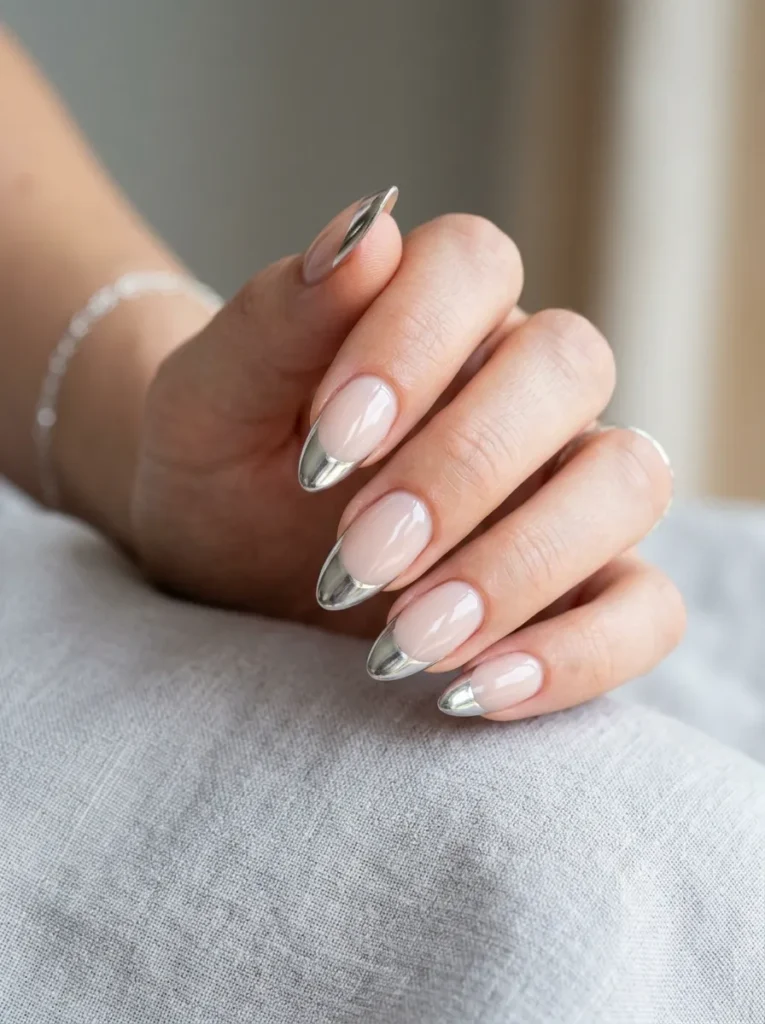 Silver Chrome French Tips