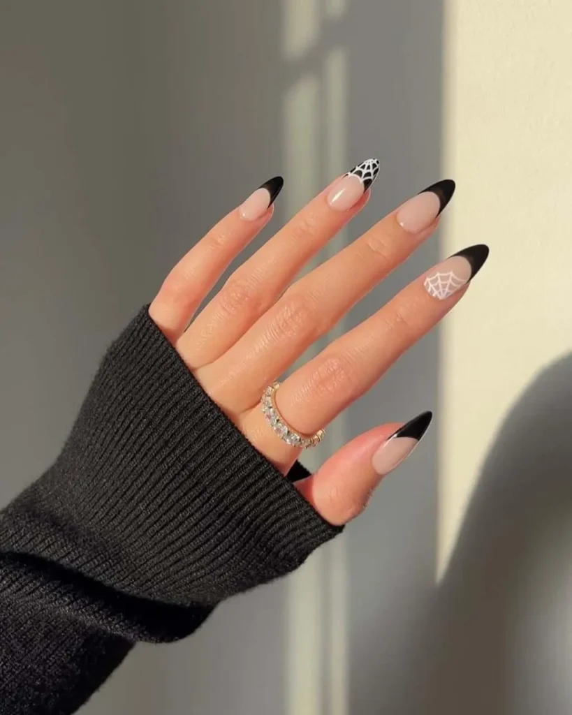 Spiderweb French Tips