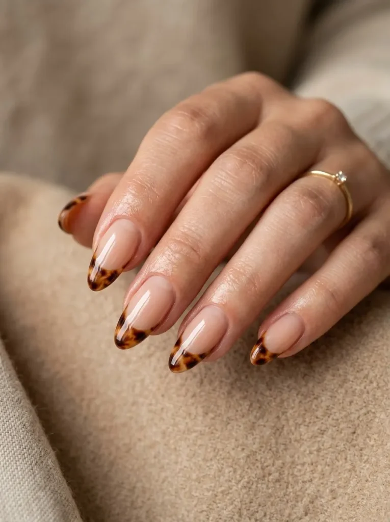 Animal Print French Tips
