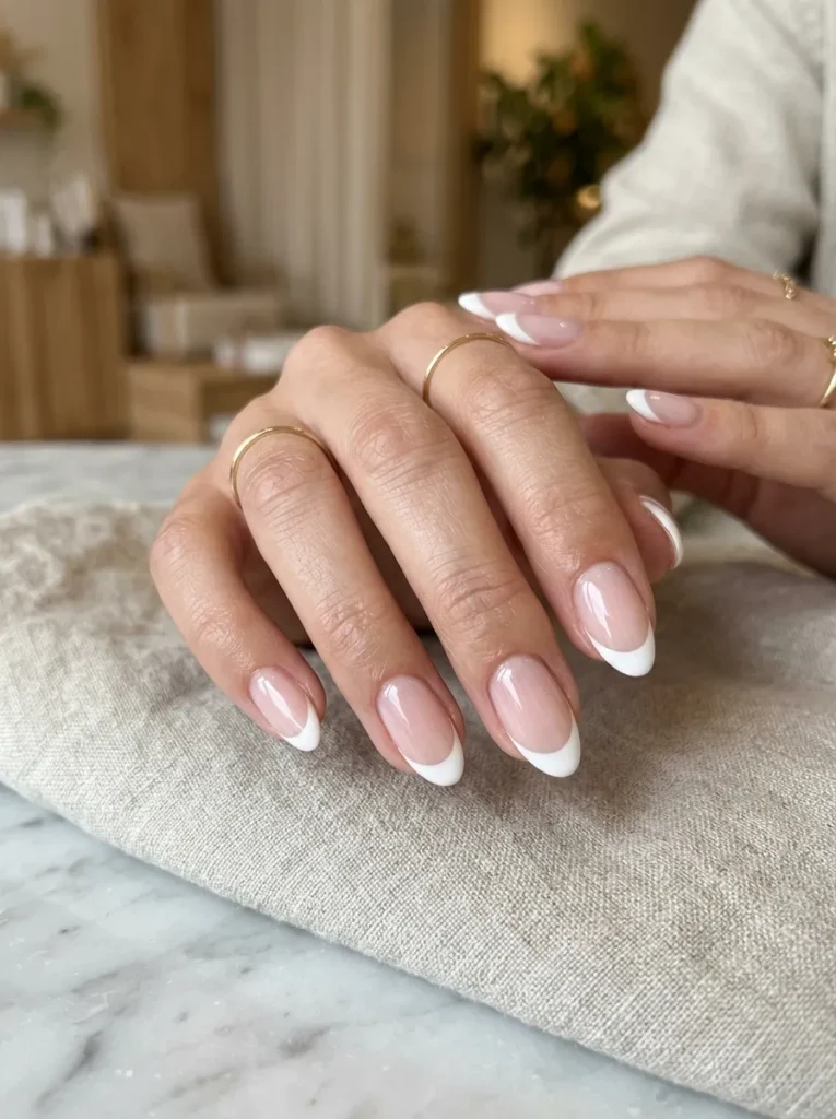 Classic White French Tip Nails